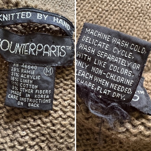 Vintage Counterparts Floral Knit Fall Winter Thick Retro 90s Sweater Size Medium - Picture 8 of 14